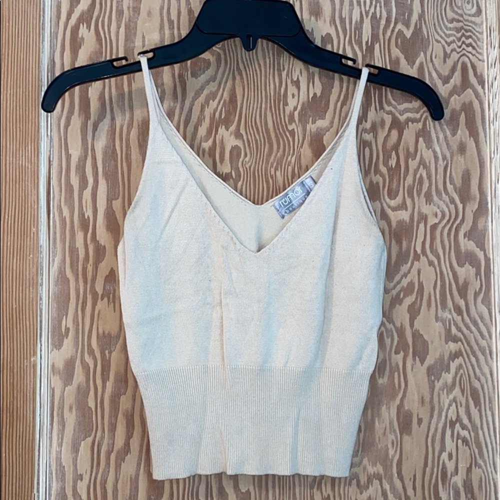 Tan cropped tank top